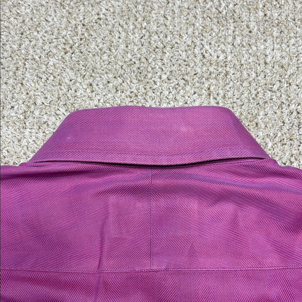 Turnbull & Asser Men's Dress Shirt in Rich Purple - Picture 7 of 10